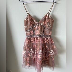 Self portrait pink mini dress